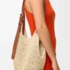 Small Punch Hole Hobo in Raffia and Calfskin Small Punch Hole Hobo in Raffia and Calfskin