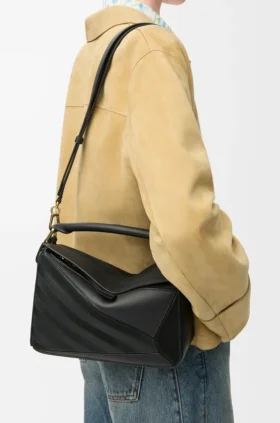 Small Puzzle Bag in Classic Calfskin and Suede Small Puzzle Bag in Classic Calfskin and Suede