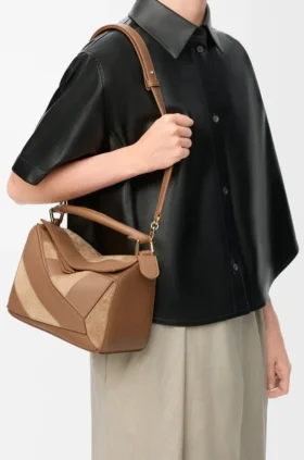Small Puzzle Bag in Classic Calfskin and Suede Small Puzzle Bag in Classic Calfskin and Suede