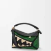 Small Puzzle Edge Bag in Raffia and Calfskin Small Puzzle Edge Bag in Raffia and Calfskin