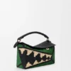 Small Puzzle Edge Bag in Raffia and Calfskin Small Puzzle Edge Bag in Raffia and Calfskin