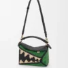 Small Puzzle Edge Bag in Raffia and Calfskin Small Puzzle Edge Bag in Raffia and Calfskin