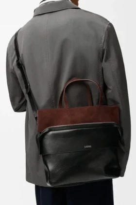 Small Switch Tote in Paper Calf and Suede