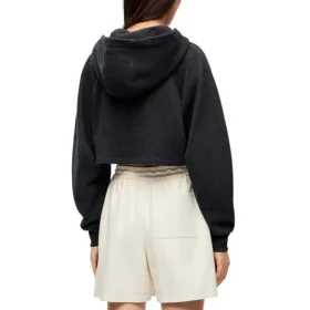 Ss23 Cropped Hoodie “Black” S359Y25X30-1720