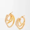 Stacked Hoop Earrings in Sterling Silver and Crystals