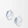 Stacked Hoop Earrings in Sterling Silver and Enamel