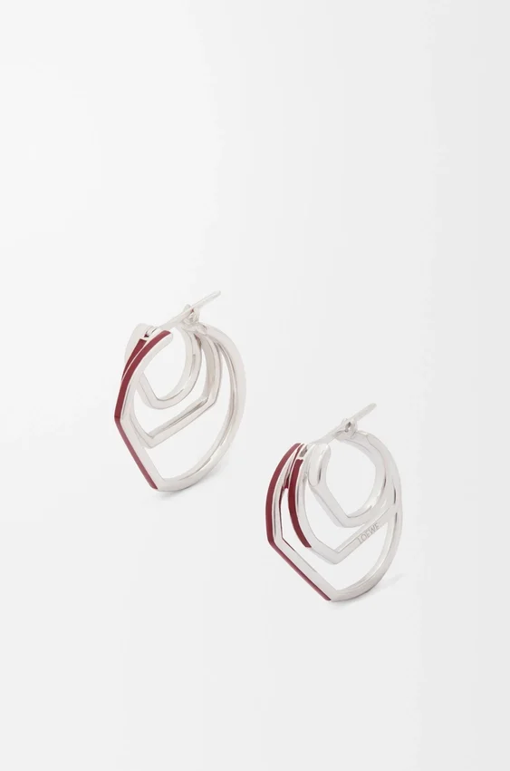 Stacked Hoop Earrings in Sterling Silver and Enamel Stacked Hoop Earrings in Sterling Silver and Enamel
