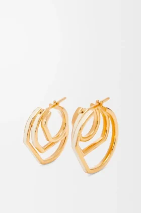 Stacked Hoop Earrings in Sterling Silver and Enamel