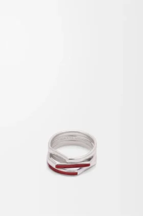 Stacked Ring in Sterling Silver and Enamel