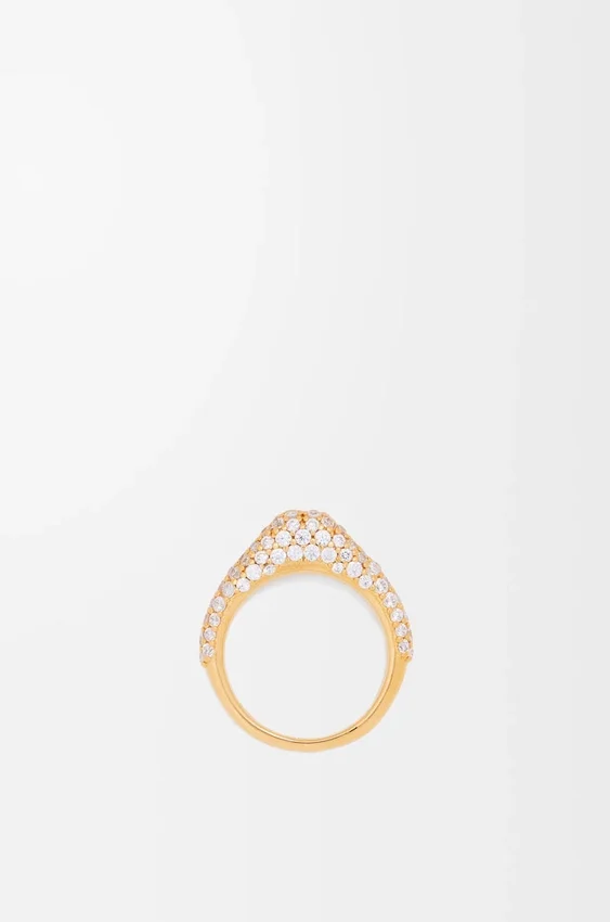 Stirrup Ring in Sterling Silver and Crystals Stirrup Ring in Sterling Silver and Crystals
