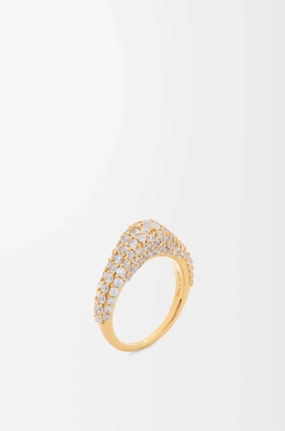 Stirrup Ring in Sterling Silver and Crystals Stirrup Ring in Sterling Silver and Crystals