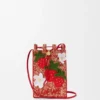 Strawberry Drawstring Pocket in Classic Calfskin and Raffia Strawberry Drawstring Pocket in Classic Calfskin and Raffia