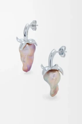 Strawberry Earrings in Sterling Silver and Pearl