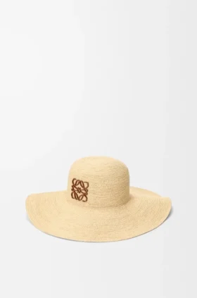 Sun Hat in Raffia and Calfskin