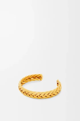 Thin Braided Cuff in Sterling Silver