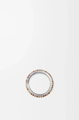 Thin Pavé Ring in Sterling Silver and Crystals