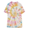 Tie Dye Smiling Face Printing Short Sleeve Unisex Multicolor H616341X79-9990