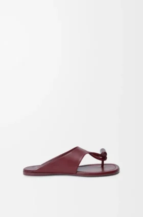 Toggle Flat Sandal in Shiny Smoot Calfskin