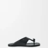 Toggle Flat Sandal in Shiny Smoot Calfskin Toggle Flat Sandal in Shiny Smoot Calfskin