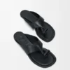 Toggle Flat Sandal in Shiny Smoot Calfskin Toggle Flat Sandal in Shiny Smoot Calfskin