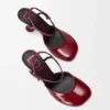 Toy Ankle Strap Pump in Soft Patent Lambskin Toy Ankle Strap Pump in Soft Patent Lambskin
