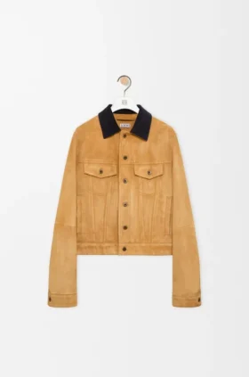 Trucker Jacket in Suede Goat Skin