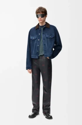 Trucker Jacket in Suede Goat Skin