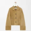 Turn-Up Jacket in Suede Lambskin