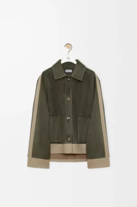 Turn-Up Jacket in Suede Lambskin