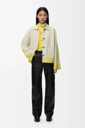 Turn-Up Jacket in Suede Lambskin