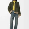 Turn-Up Jacket in Suede Lambskin