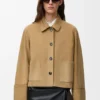 Turn-Up Jacket in Suede Lambskin
