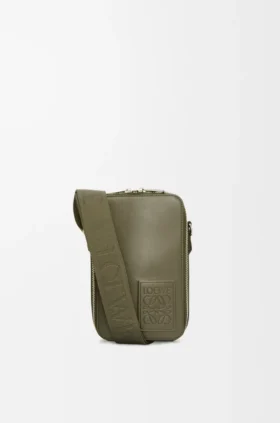 Vertical Crossbody Pocket in Satin Calfskin
