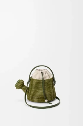 Watering Can Bag in Raffia and Calfskin Watering Can Bag in Raffia and Calfskin