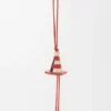 Work Cone Charm in Brass and Calfskin Work Cone Charm in Brass and Calfskin