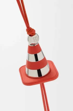Work Cone Charm in Brass and Calfskin