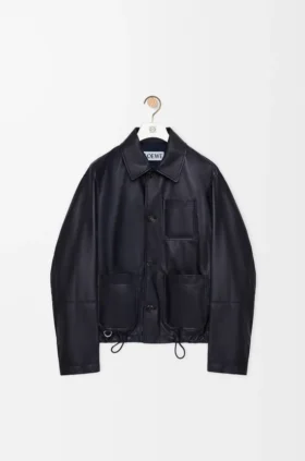 Workwear Jacket in Nappa Lambskin and Nylon