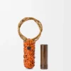 Woven Nest Vase in Calfskin and Bamboo Woven Nest Vase in Calfskin and Bamboo
