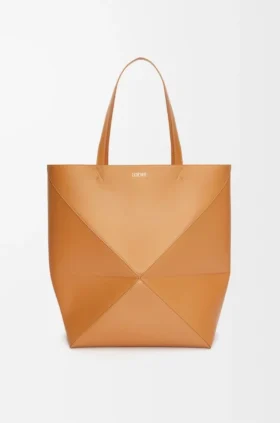 Xl Puzzle Fold Tote in Shiny Calfskin