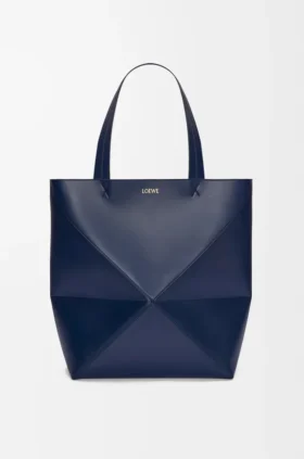 Xl Puzzle Fold Tote in Shiny Calfskin