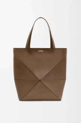 Xl Puzzle Fold Tote in Shiny Calfskin