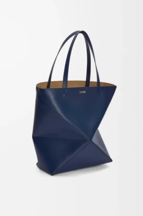 Xl Puzzle Fold Tote in Shiny Calfskin