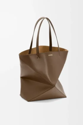 Xl Puzzle Fold Tote in Shiny Calfskin