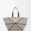 Xxl Puzzle Fold Tote in Canvas Jacquard and Calfskin Xxl Puzzle Fold Tote in Canvas Jacquard and Calfskin