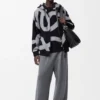 Zip-Up Hoodie in Wool and Cotton Zip-Up Hoodie in Wool and Cotton