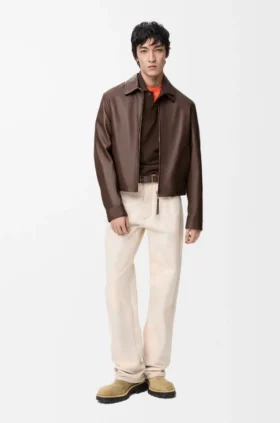 Zip-Up Jacket in Nappa Lambskin