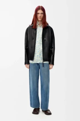 Zip-Up Jacket in Nappa Lambskin